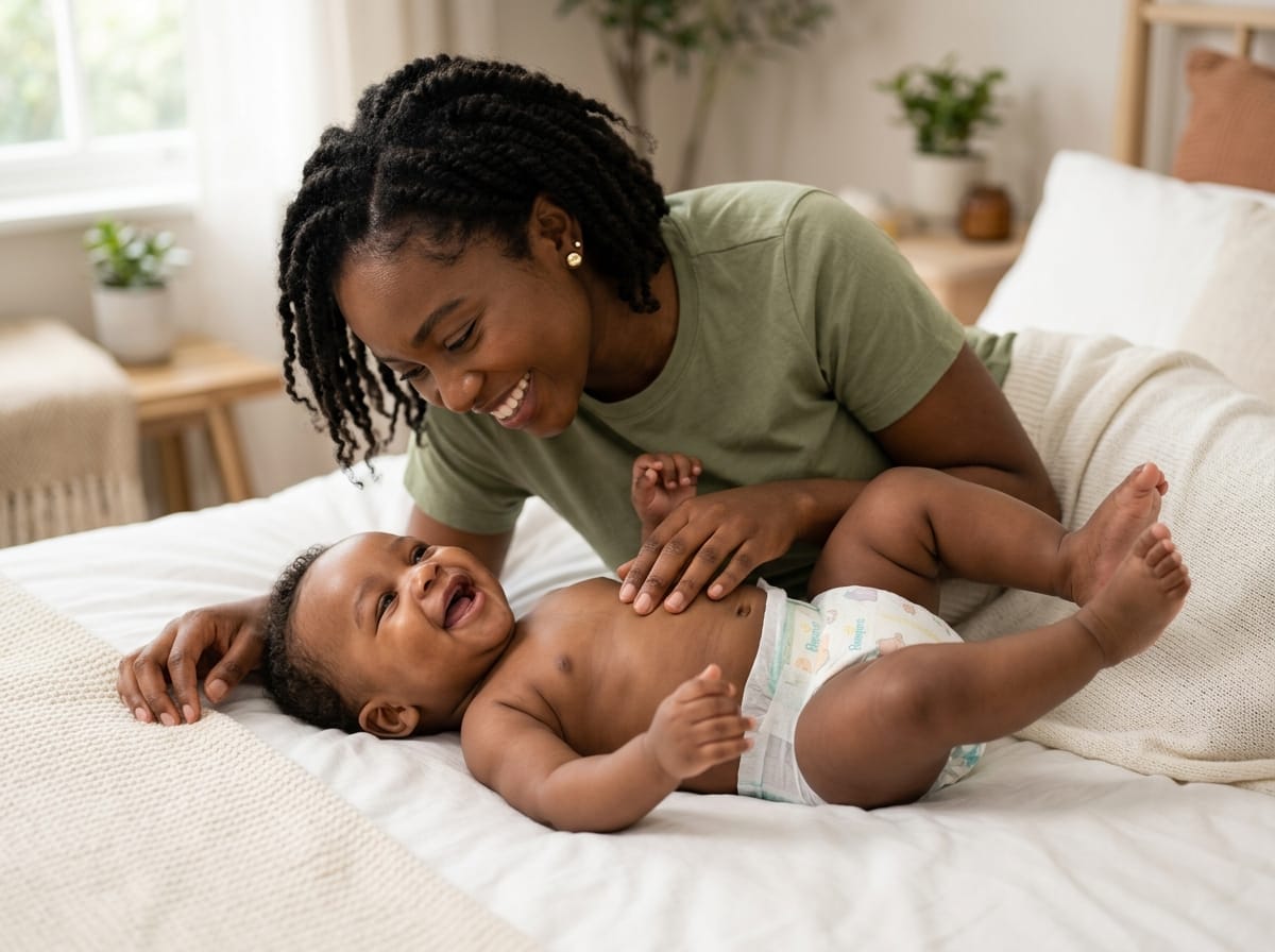 Maman souriante avec son bébé